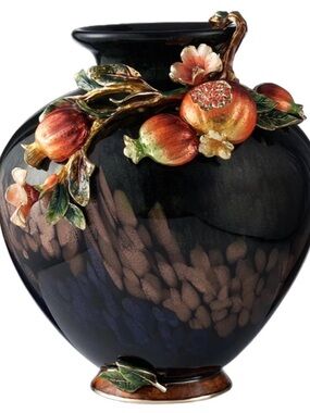 FABUORNA Luxury Vase Decorative Hand-Painted Pomegranate Accents